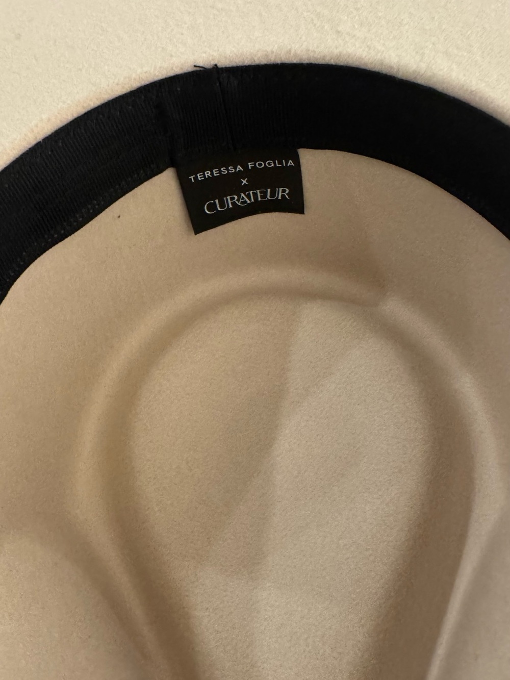 Teressa X Curateur - Women's Cream Felt Fedora With Tan Ribbon — image 6 of 6
